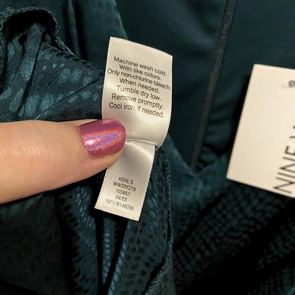 Nine West Sleeveless Mock Wrap Mini Dress Green Size XXL - Picture 5 of 5